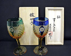 黒木国昭 綾切子ワイングラス