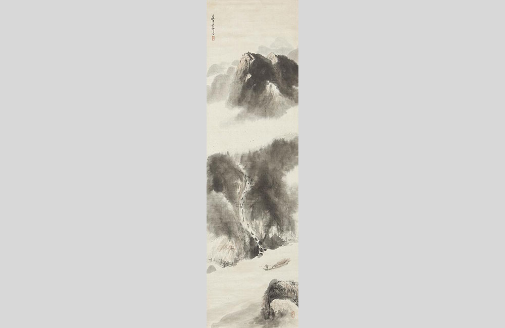 平福百穂 渓山白雲 (1)